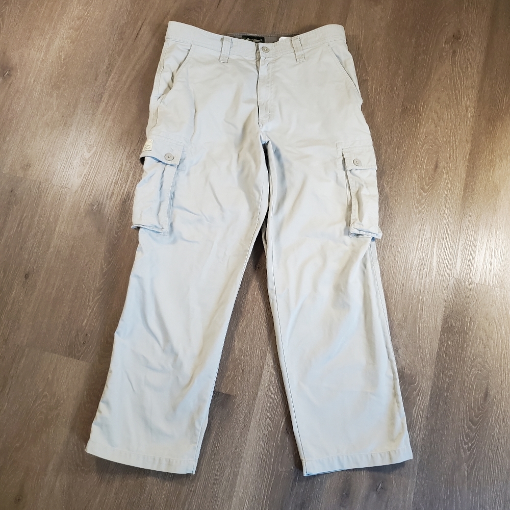 Eddie Bauer Men's Khaki Cargo Pants Cotton 36x30